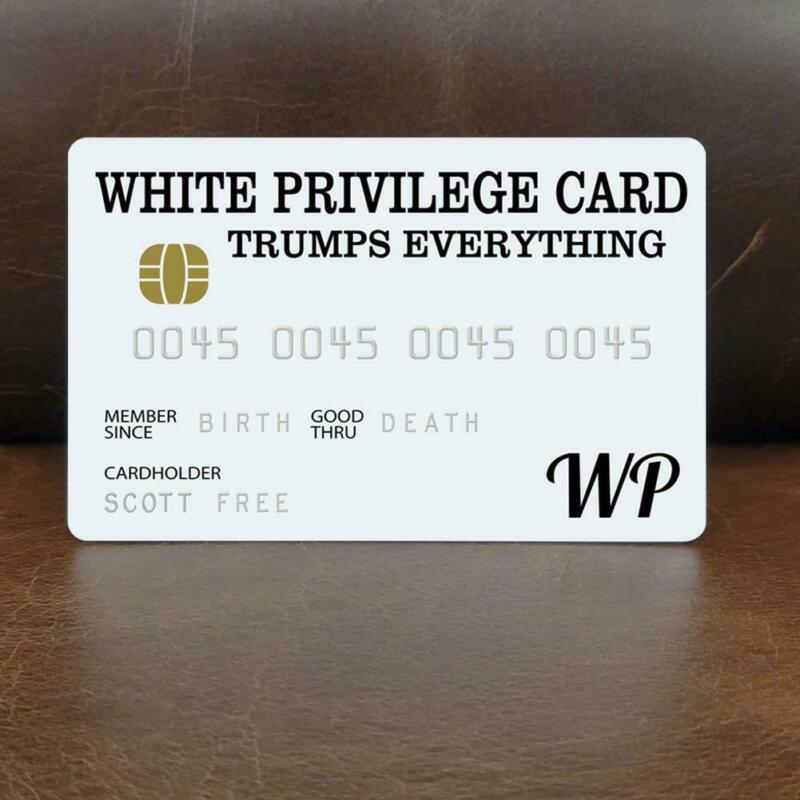 White Privilege Card Gag Novelty Wallet Size Collectable Laminated Gift