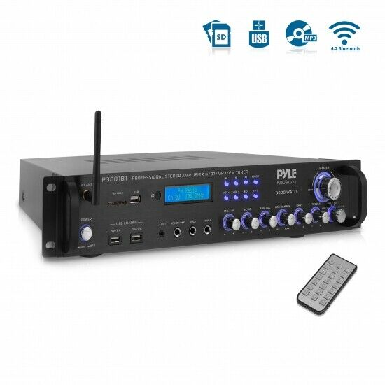 Pyle P3001bt Bluetooth 3000 Watts Hybrid Pre-amplifier W/ Usb/sd/aux/am/fm Radio