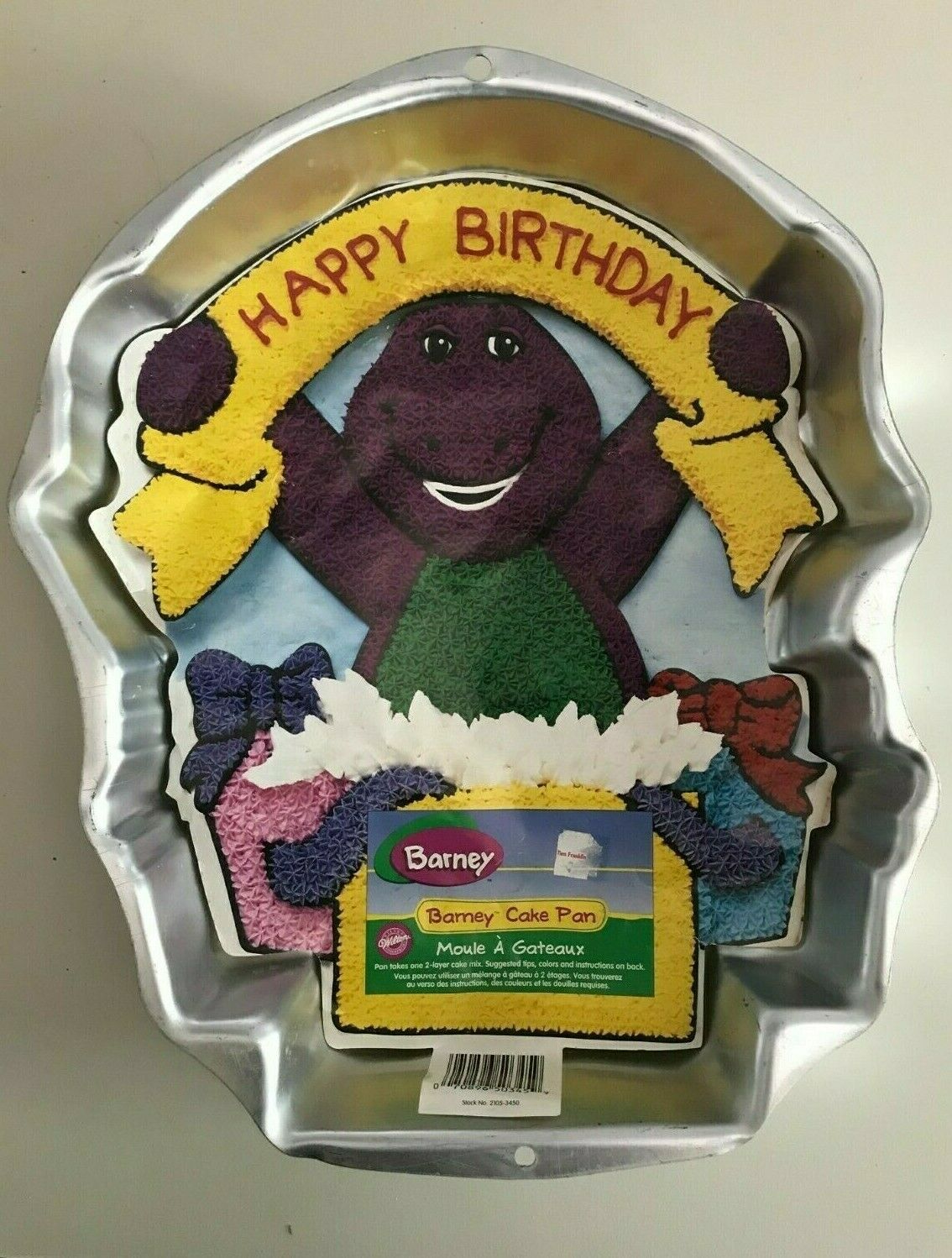 Barney Purple Dinosaur Happy Birthday Cake Pan Wilton New