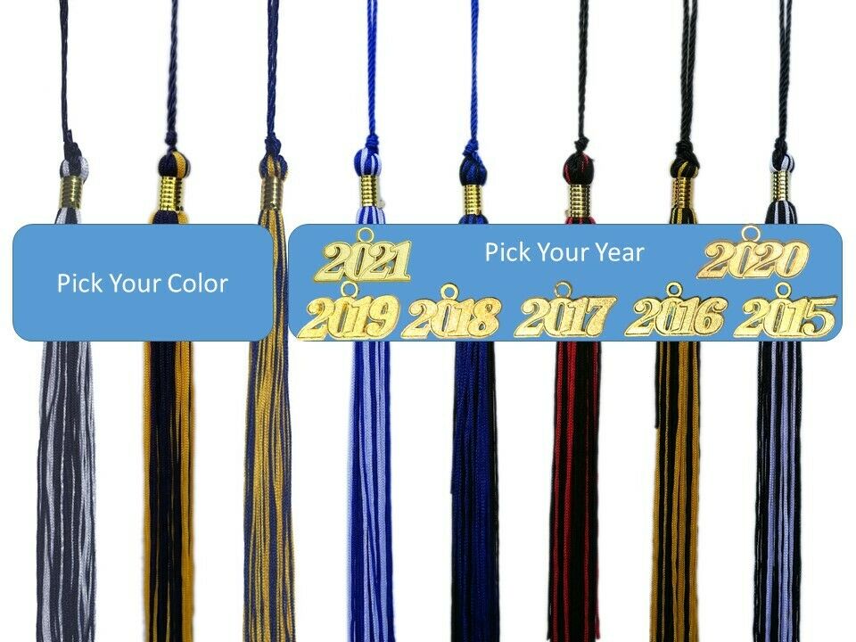 Graduation Tassel 2021 2020 2019 2018 2017 2016 2015 Multi Color/gold Charm