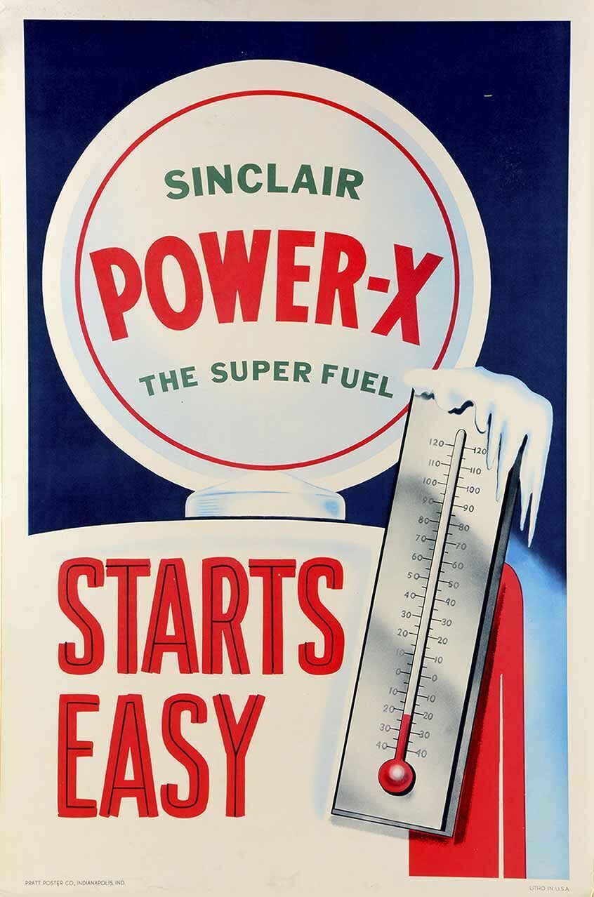 Sinclair Power-x Super Fuel 18" Heavy Duty Usa Made Metal Gas Advertising Sign