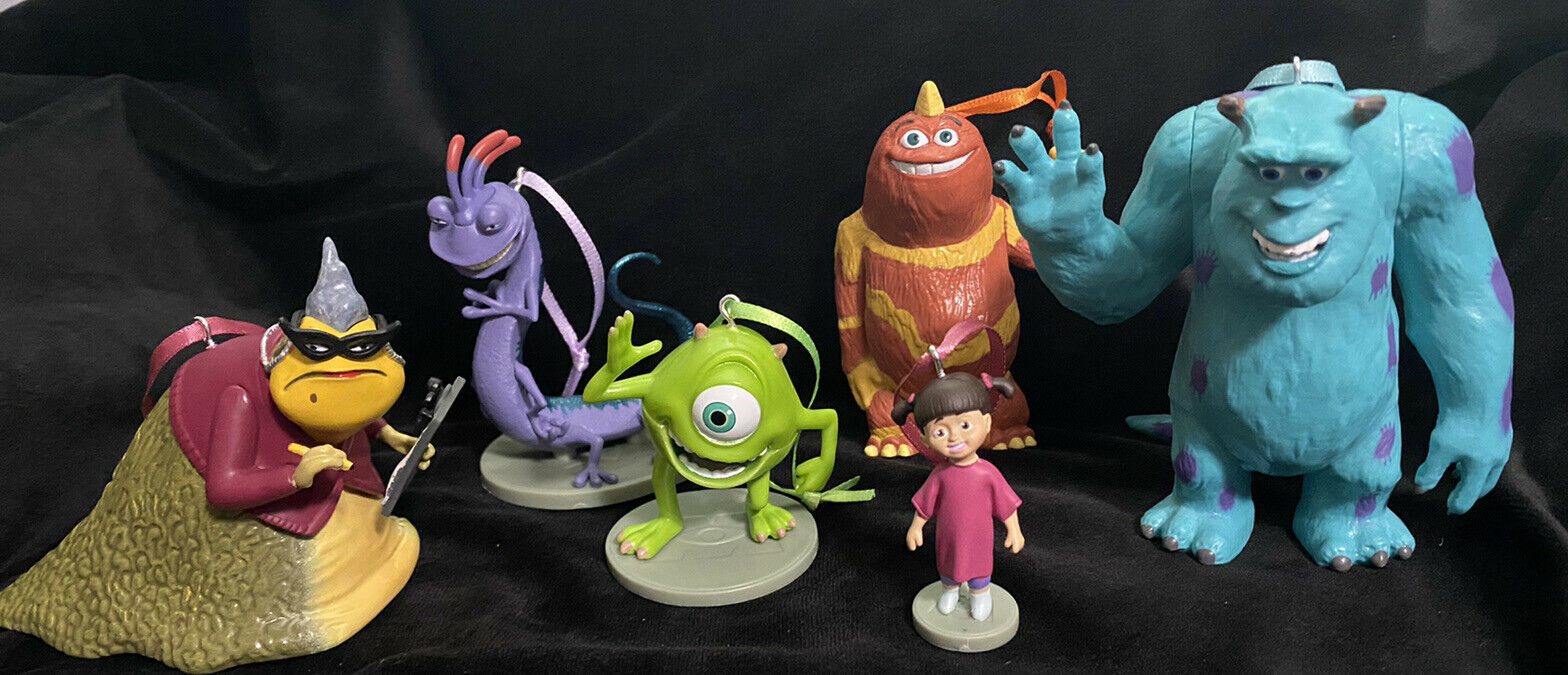 Pixar Monsters, Inc. Christmas Ornament Set Sully Boo Roz Russel Mike Randall