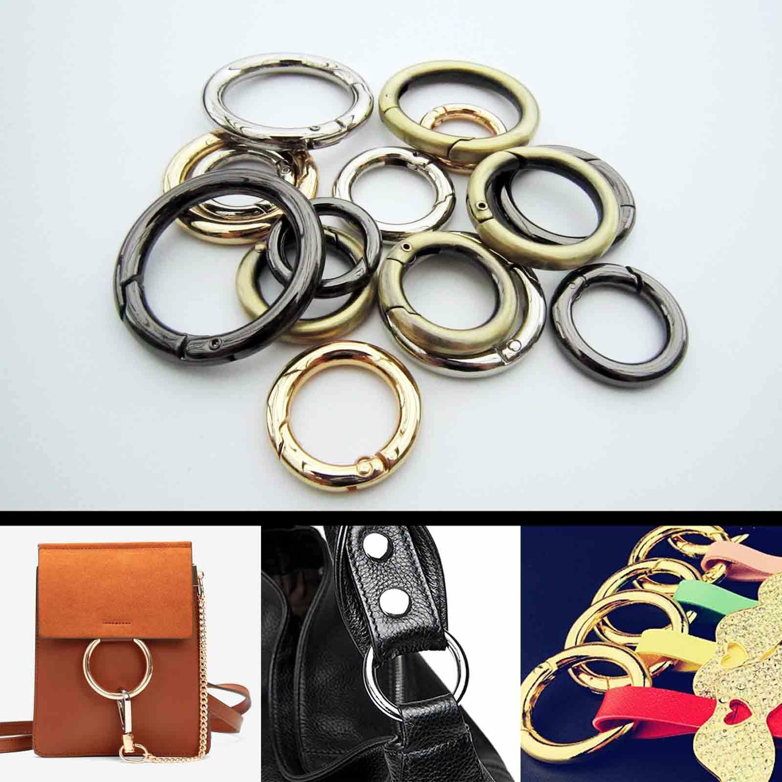 1/5pc Spring O Ring Open Keyring Leather Bag Belt Buckle Snap Clasp Clip Trigger