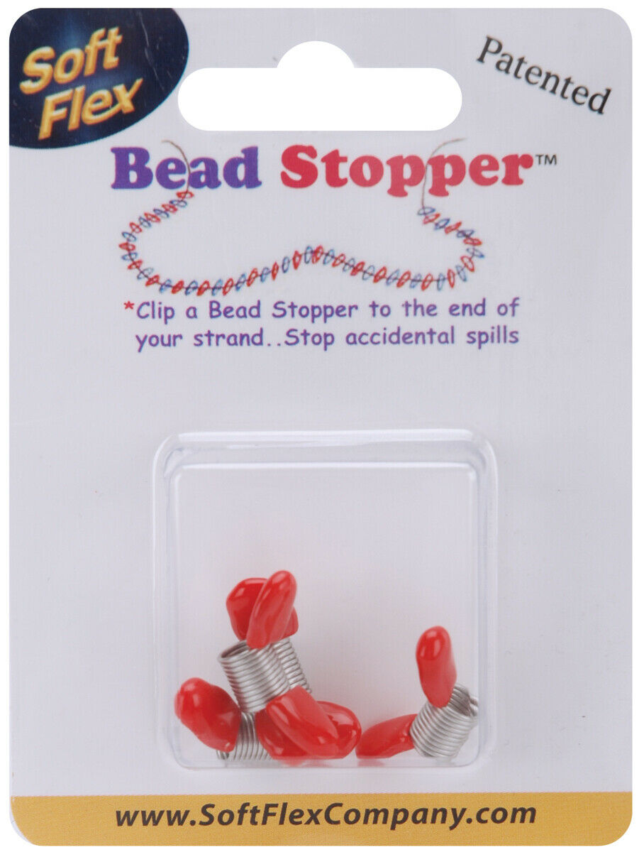 Mini Bead Stoppers 4/pkg-plastic Topped Metal