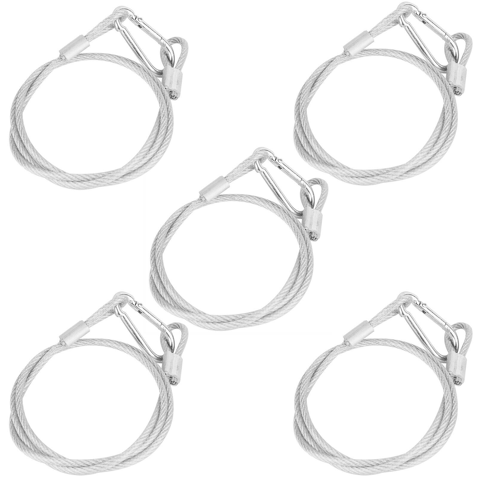 5 Packs 31"(80cm) Stainless Steel Safety Cables Rope W/ Buckle Pvc Coated 220lb