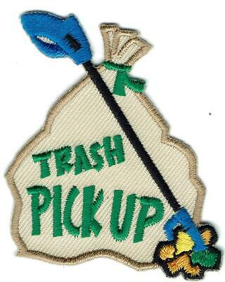 Girl Boy Cub Trash Pick Up Clean Road Patches Crests Badges Scout Guide Litter