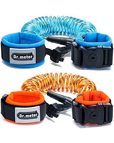 Anti Lost Wrist Link,  2 Pack Toddler Safety Leash With Key Blue And Orange