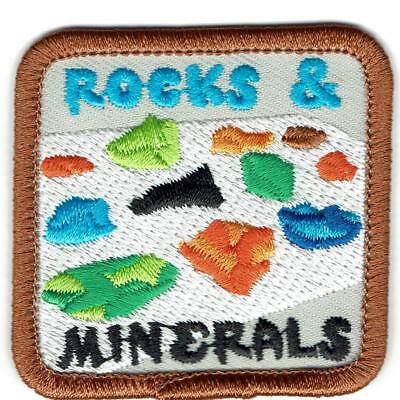 Girl Boy Cub Rocks & Minerals Fun Patches Crests Badges Scout Guide Geology Trip