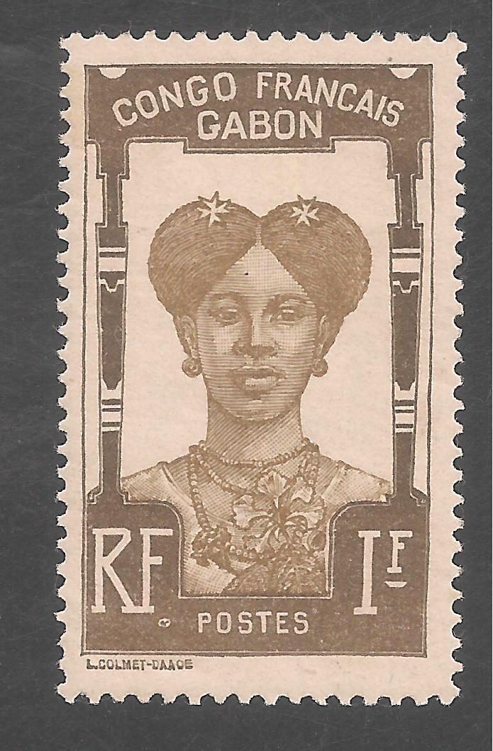 Gabon #46 (a12) Vf Mint - 1910 1fr Fang Woman