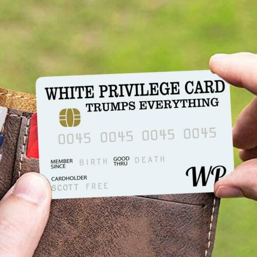 White Privilege Cards Gag Novelty Wallet Size Collectable Laminated Gift 2021