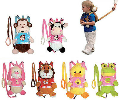 Kids Toddler Plush Travel Doll Backpack Safety Anti-lost Harness W Leash New
