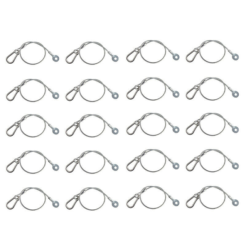 20 Pack Stage Light Safety Cables 12" Stainless Steel Ropes 66lb