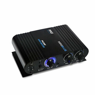 Pyle 90 Watt 8 Ohm Bluetooth Mini Blue Compact Home Studio Class T Amplifier
